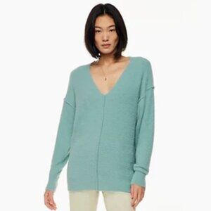 ✨ARITZIA✨WILFRED FREE Hush Knit V Neck Sweater In Aquastone- Women's Small